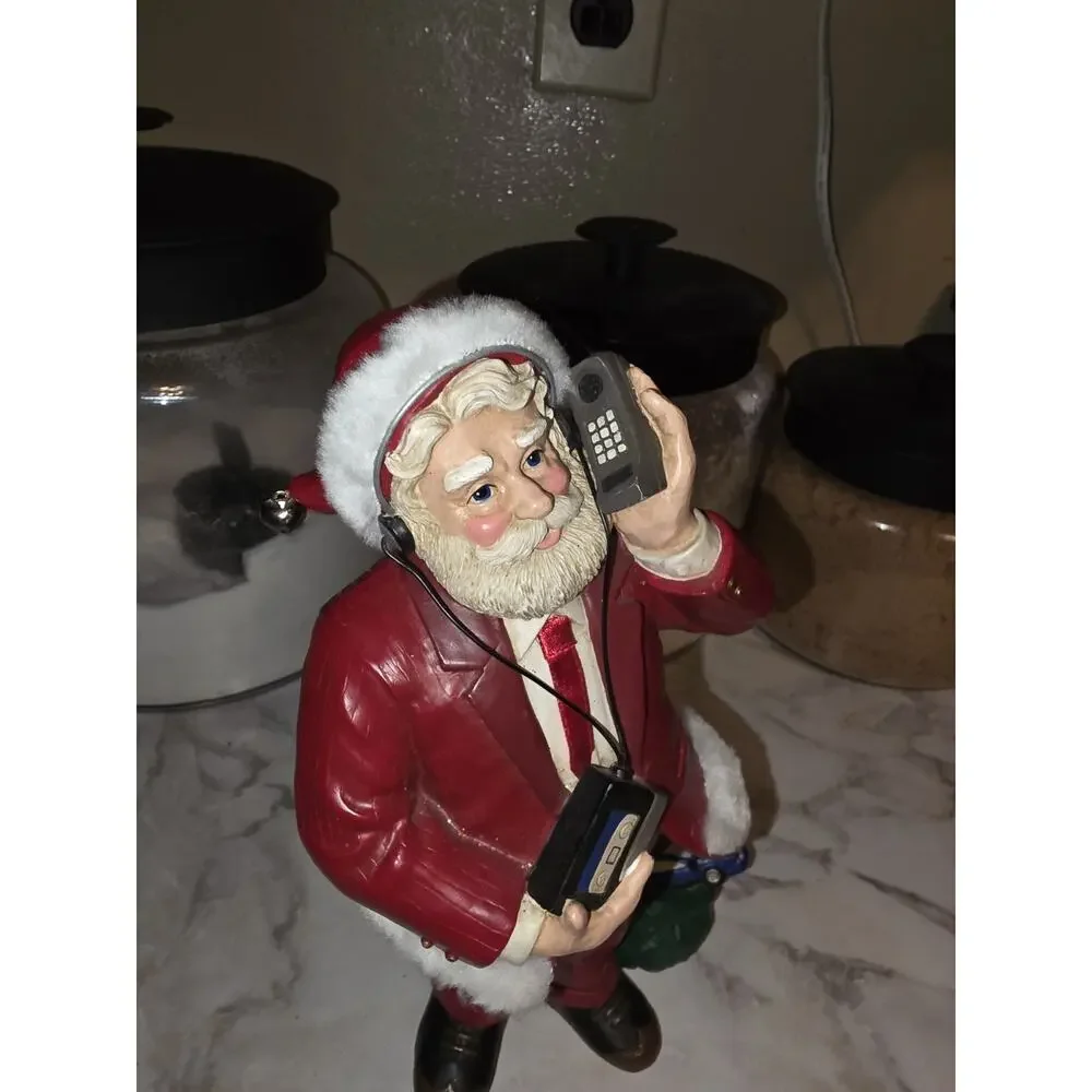 Vtg 80s Midwest 20th Century Santa Claus Cassette Player Mobile Phone Christmas